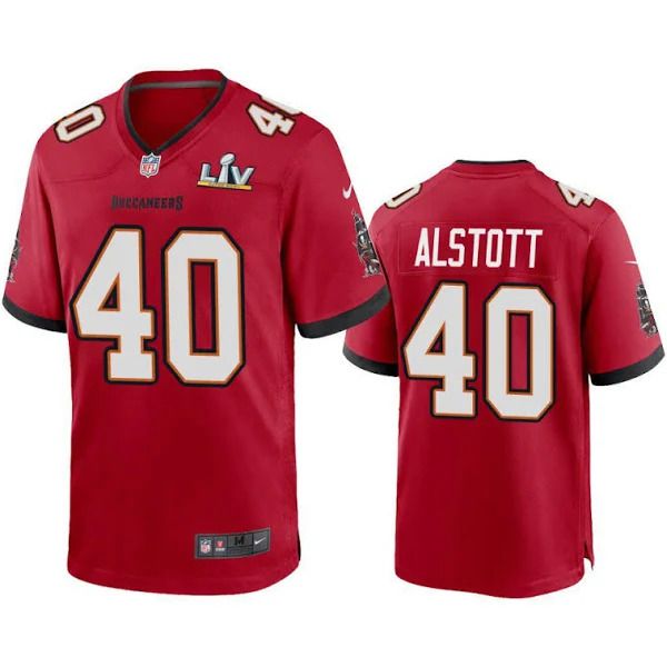 Men Tampa Bay Buccaneers 40 Mike Alstott Nike Red Super Bowl LV Game NFL Jersey